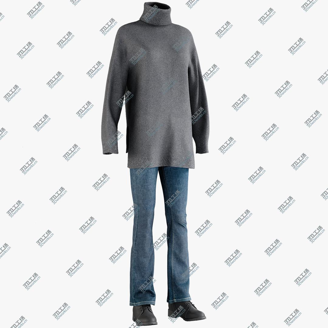 images/goods_img/20210319/3D model Women's Sweater with Jeans and Boots/1.jpg